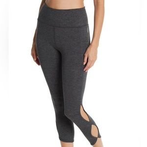 Free People FP Movement Infinity Keyhole Ankle Cutout Leggings Black Grey